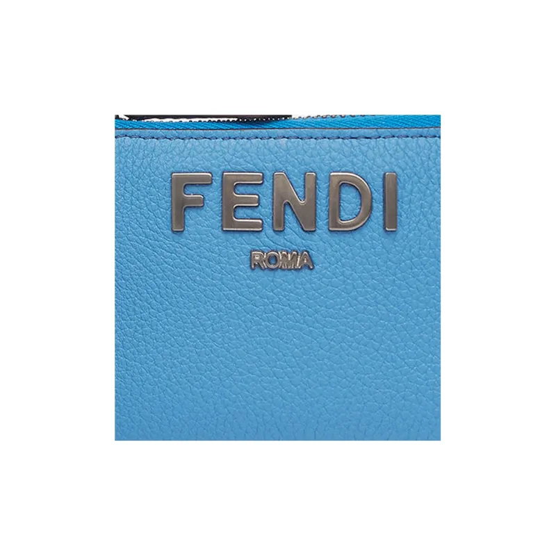 FENDI Leather Coin Purse Men's Blue-3