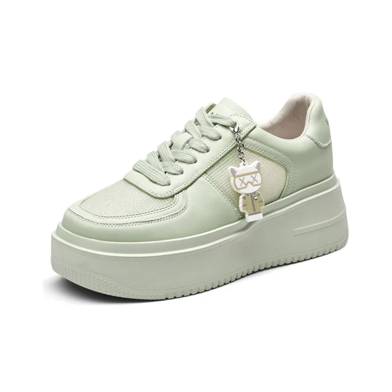 Kiss Kitty Stylish Skateboarding Shoes Women's Green-1