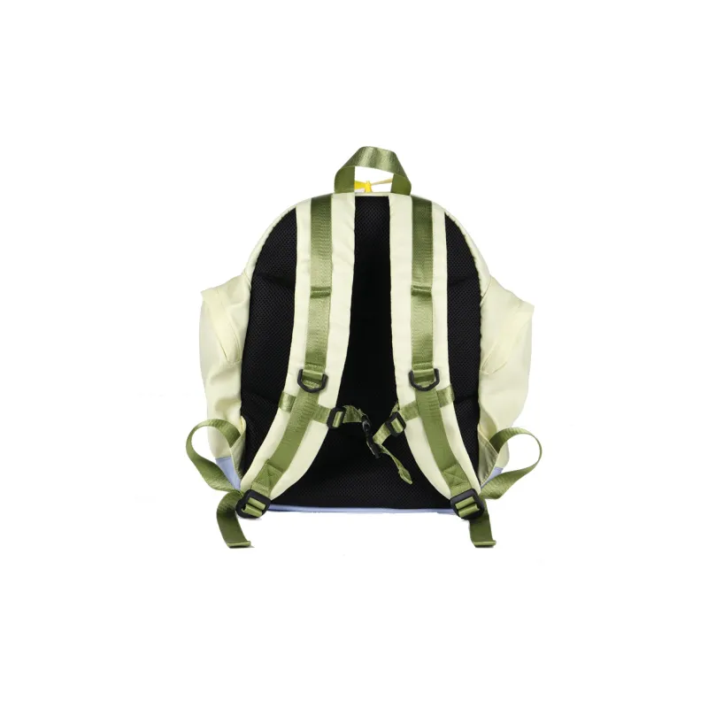 LOLA DESIGN Nylon Fabric Backpack Large Size Women's Milk White/Lemon-7