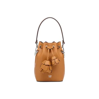 FENDI Mon Tresor Leather Bucket Bags Shoulder Bag Crossbody Bag Handbag Mini Women's Brown