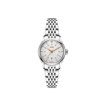 Oris Automatic Mechanical Movement Women's Watch Watch 28mm Silver Dial Steel Case Steel Strap 561.7722.4031M