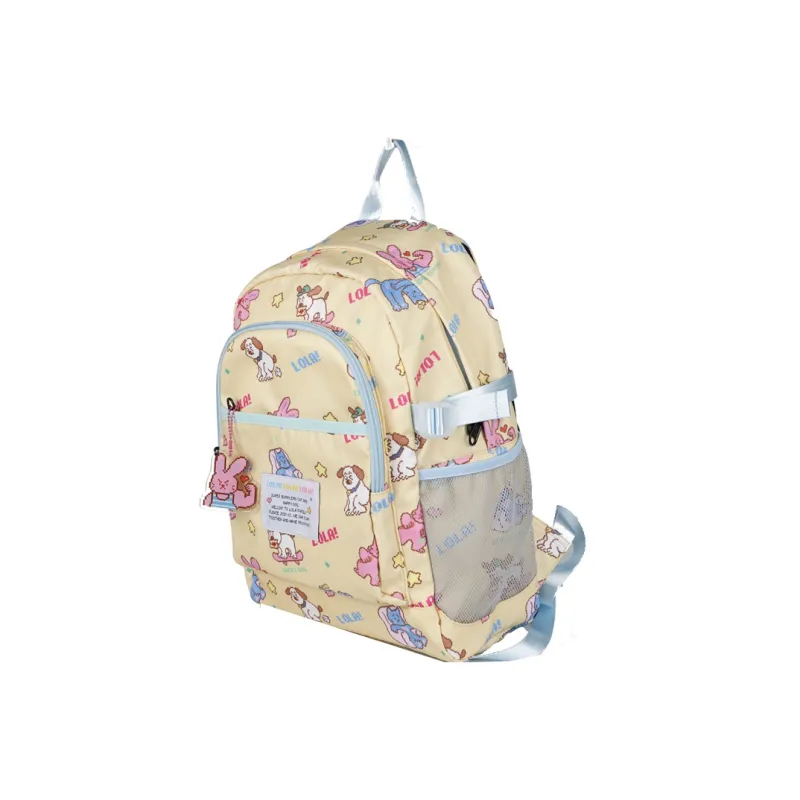 LOLA DESIGN Fabric Backpack Women's Milk White/Royal Blue-12