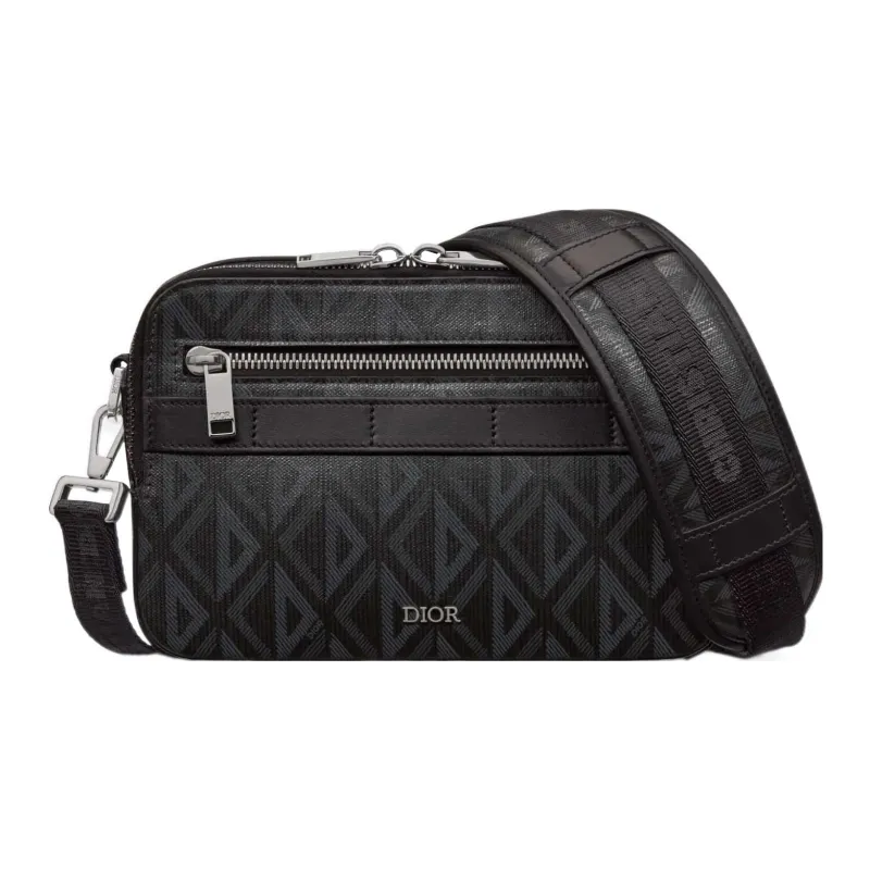 DIOR Canvas With Leather Messenger Bag, Shoulder Bag, Crossbody Bag Men's Black-0