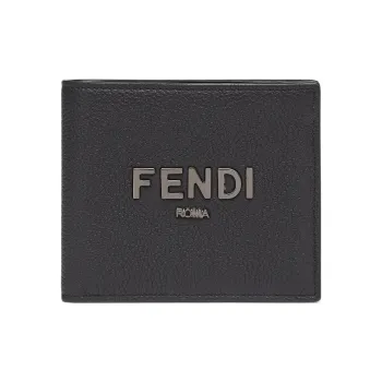 FENDI Calfskin Wallet Men's Black