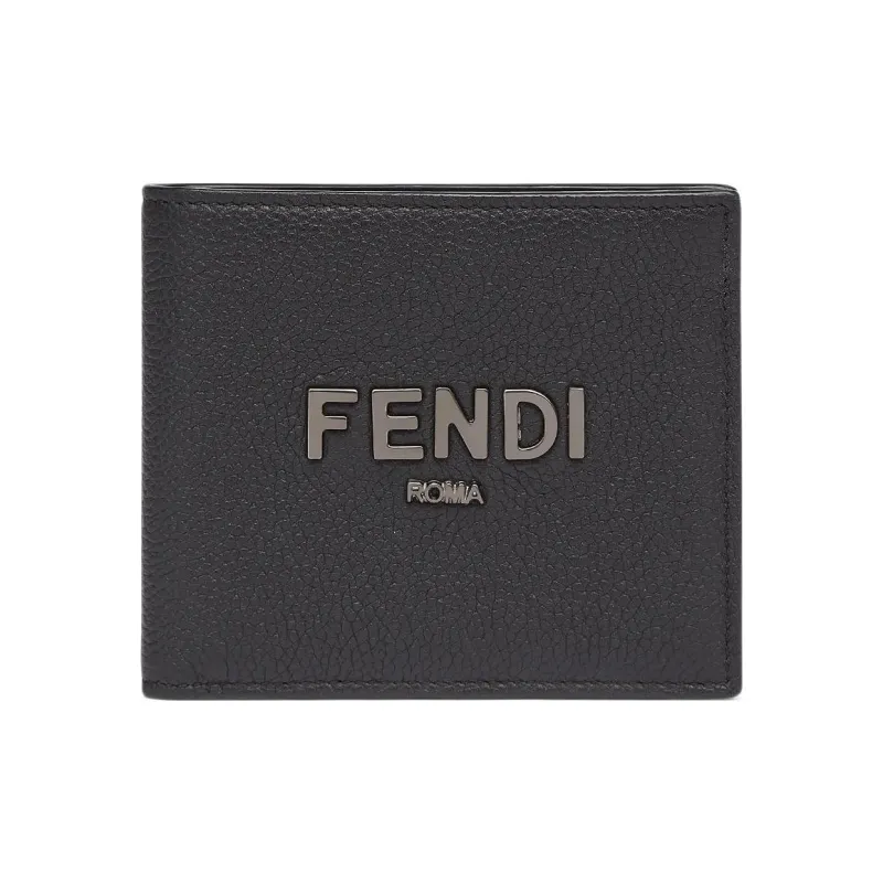 FENDI Calfskin Wallet Men's Black-0