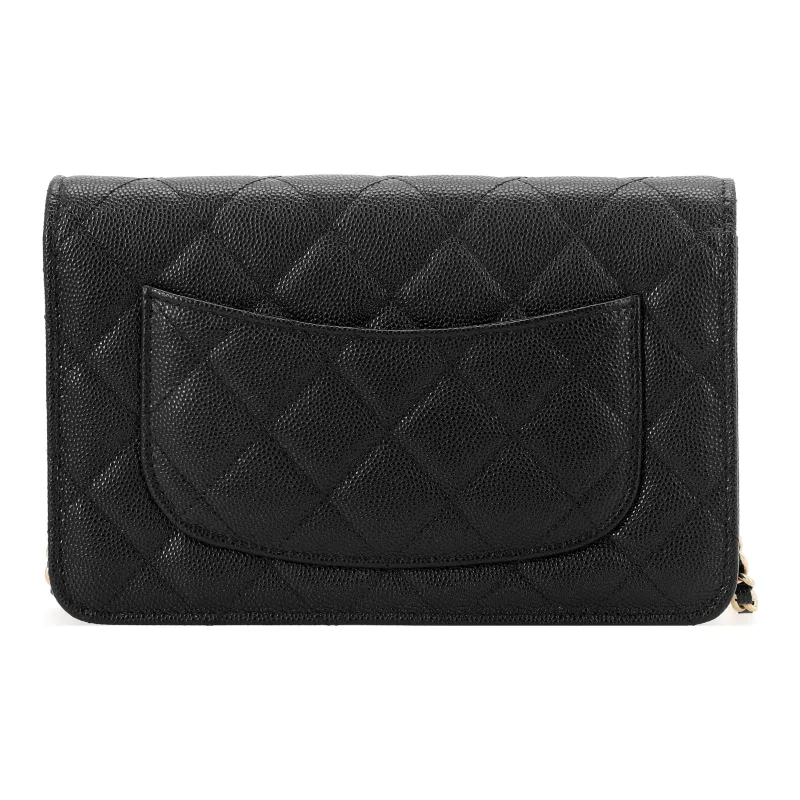 CHANEL WOC Litchi Grain Cow Leather Shoulder Bag, Crossbody Bag Unisex Black-2