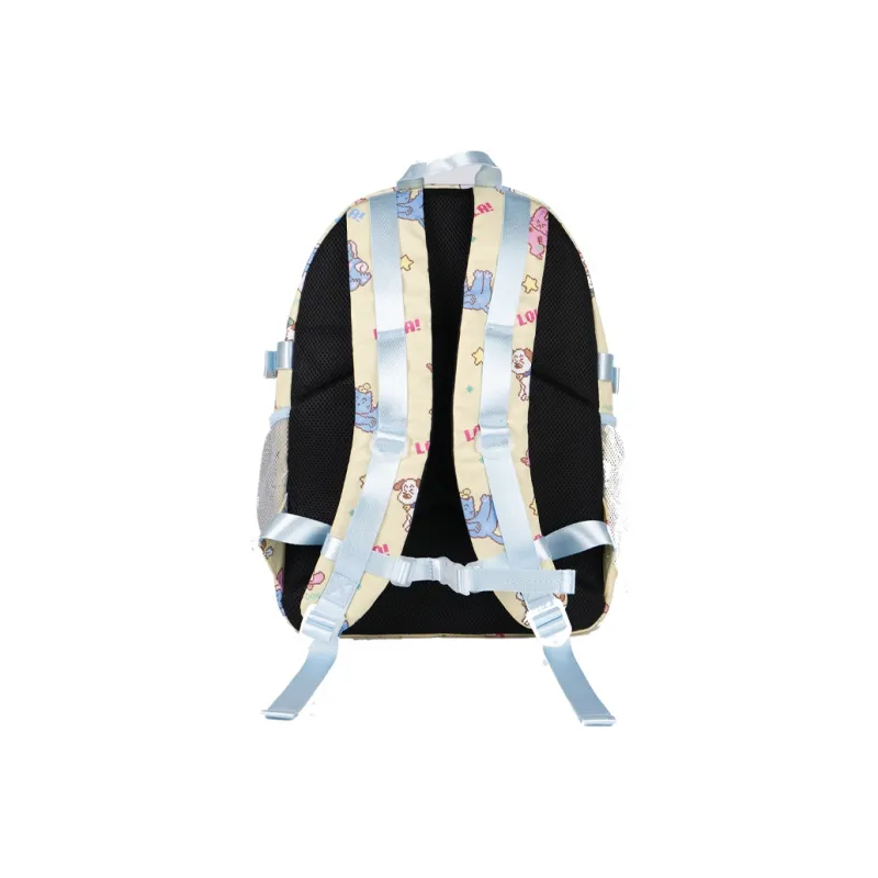 LOLA DESIGN Fabric Backpack Women's Milk White/Royal Blue-11