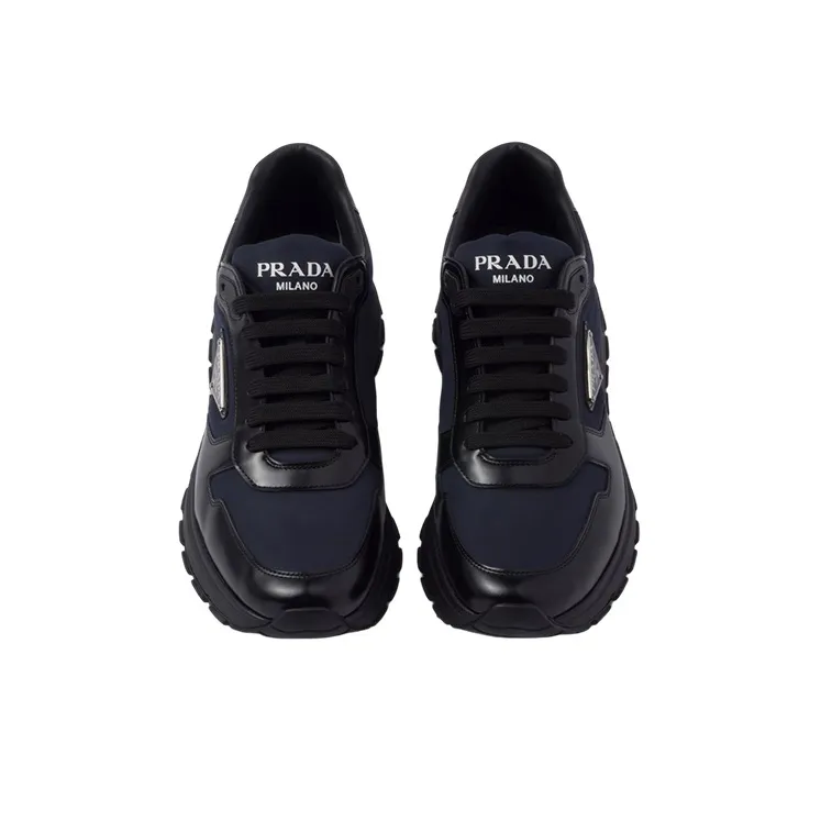 PRADA Prax Re-Nylon Sneaker Black Blue-4