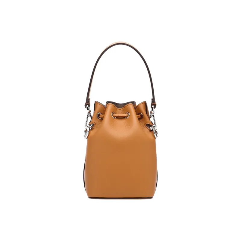 FENDI Mon Tresor Leather Bucket Bags Shoulder Bag Crossbody Bag Handbag Mini Women's Brown-1