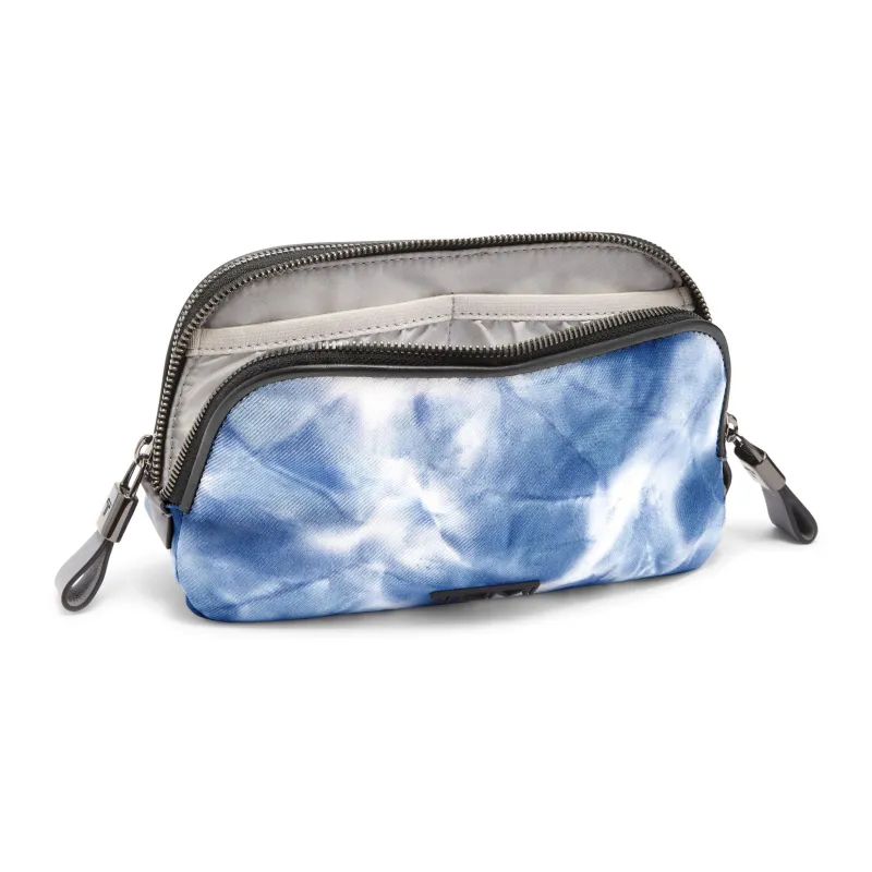 TUMI Voyageur Fabric Clutch Makeup Bag Women's Blue & White-2