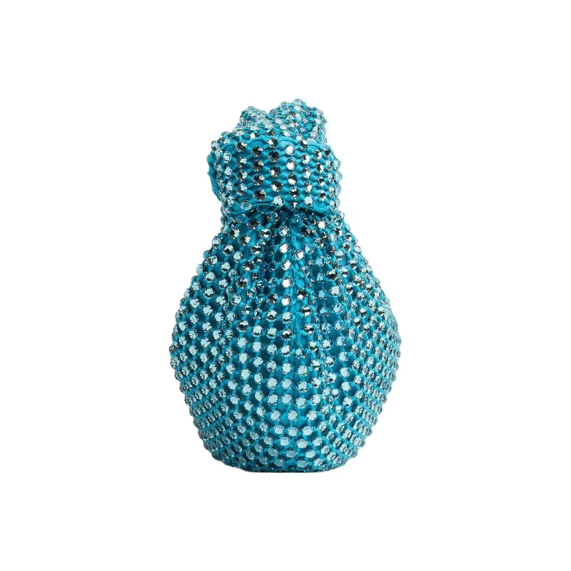Bottega Veneta JODIE Cotton One Shoulder Handbags Mini Women's Blue-1