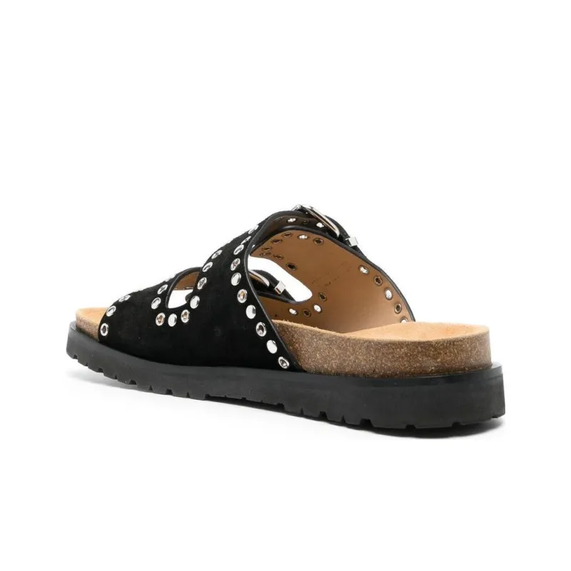 DSQUARED 2 Eyelet Detailed Double Buckle Sandals-3
