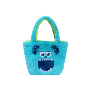POTDEMIEL Rabbit Fur Handbag Regular Unisex Blue/Green