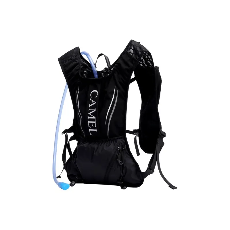 CAMEL Abrasive Fabric Backpack Medium Size Unisex Blue/Black-1