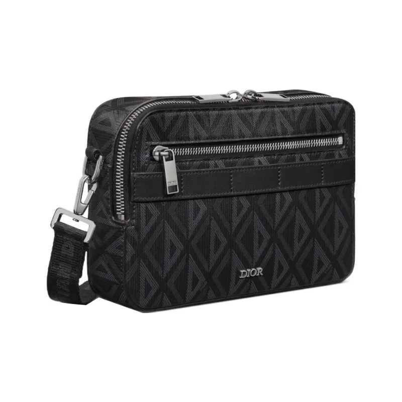 DIOR Canvas With Leather Messenger Bag, Shoulder Bag, Crossbody Bag Men's Black-2