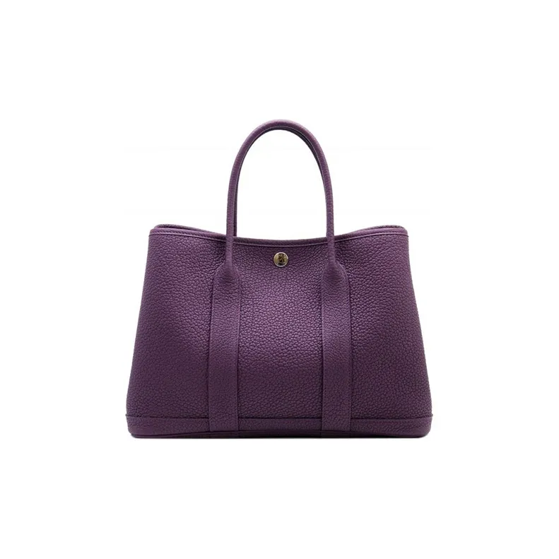 HERMES Garden Party Negonda Calfskin Garden Handbag Regular Women's N5 Cassis Black Currant Color-1
