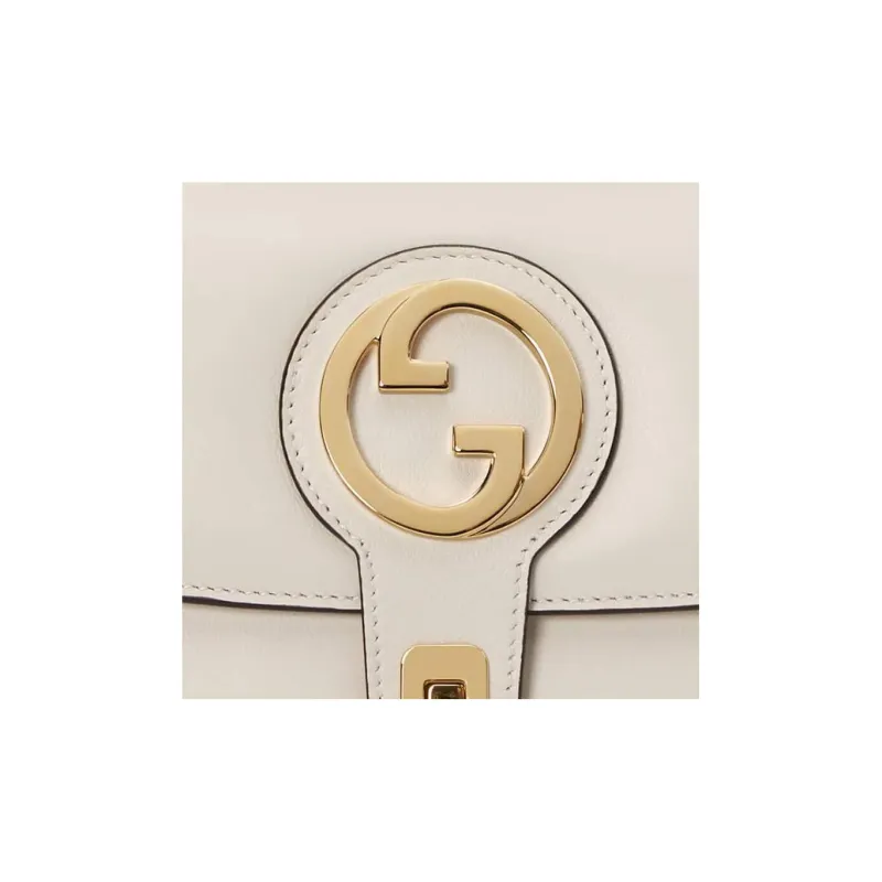 GUCCI Blondie Leather Shoulder Bag Crossbody Bag Handbag Small Size Women's White-7