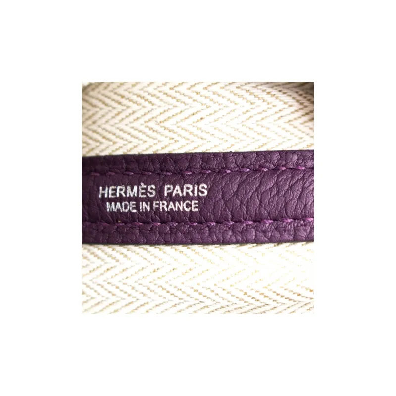 HERMES Garden Party Negonda Calfskin Garden Handbag Regular Women's N5 Cassis Black Currant Color-6