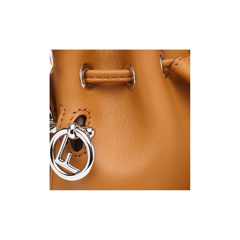 FENDI Mon Tresor Leather Bucket Bags Shoulder Bag Crossbody Bag Handbag Mini Women's Brown-4