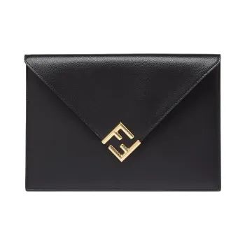 FENDI Calfskin Clutch Women's Black