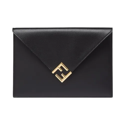 FENDI Calfskin Clutch Women
s Black