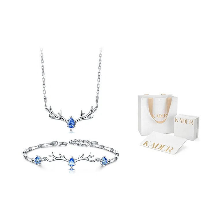 KADER S999 Fine Silver Bracelets Women's Blue-1