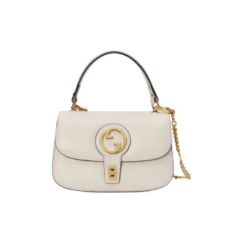 GUCCI Blondie Leather Shoulder Bag Crossbody Bag Handbag Small Size Women's White