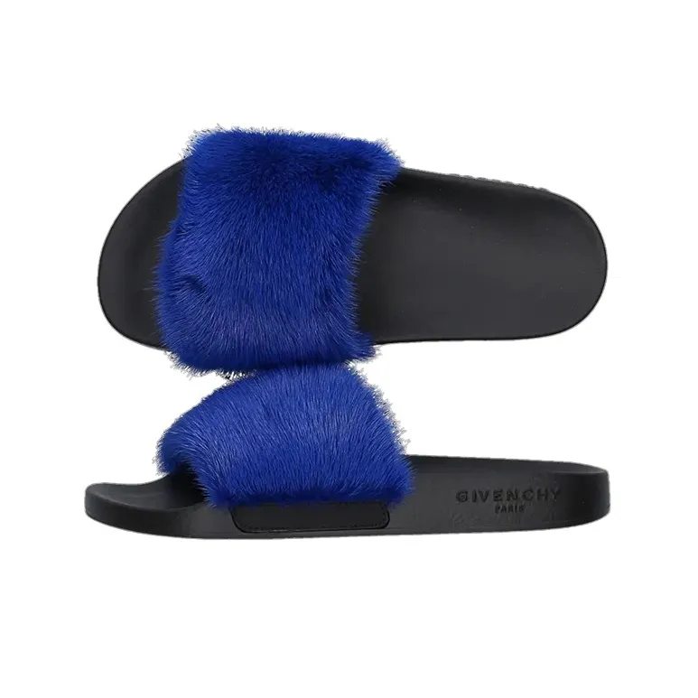 Givenchy Slip Resistant Slide Slippers Women's Blue Black-4