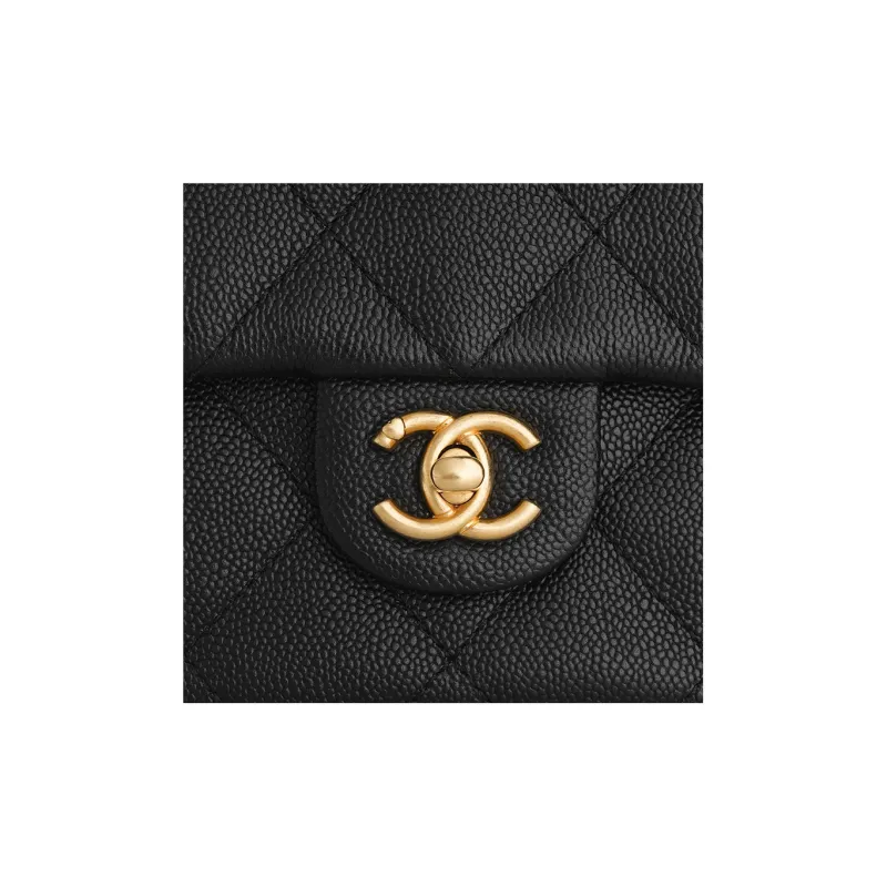 CHANEL Grain Embossed Cow Leather Flap Bag, Shoulder Bag, Crossbody Bag Tubas Women's Black-5