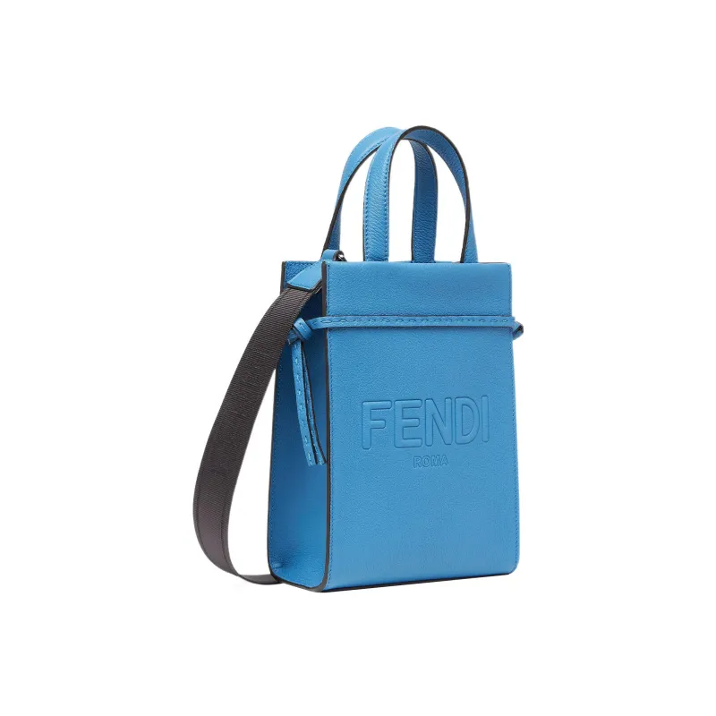 FENDI Cow Leather Shoulder Bag, Crossbody Bag, Handbag Mini Men's Blue-1