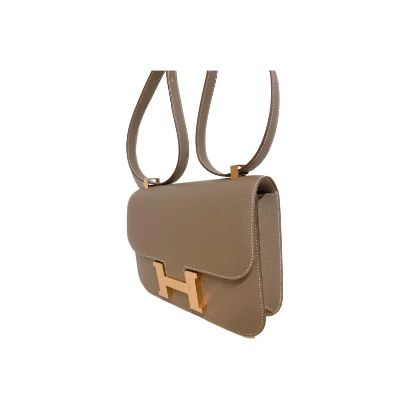 HERMES Constance Epsom Leather Shoulder Bag Crossbody Bag Regular Women's 18 Etoupe Elephant Gray-3