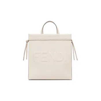 FENDI Calfskin Shoulder Bag Crossbody Bag Handbag Medium Size Men's Beige