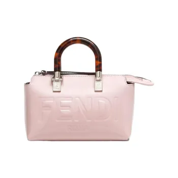 FENDI Patent Leather Boston Bag Handbag Shoulder Bag Crossbody Bag Mini Women's Light Pink Red