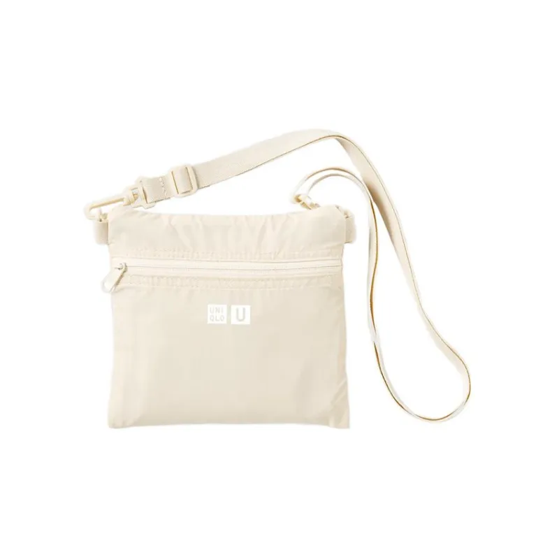 UNIQLO Polyester With Polyester Handbag, Shoulder Bag, Crossbody Bag Regular Men's Ecru-2