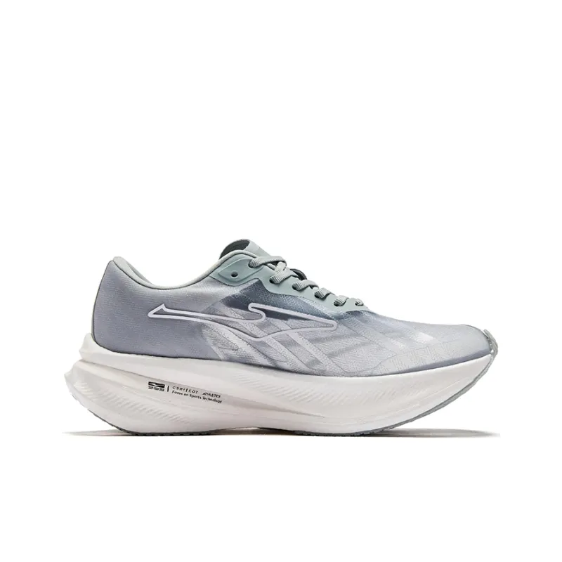 Erke Zhijing 1.0 Cushioning Anti Slip And Wear Resistant Low Top Running Shoes Women's Silver White-1