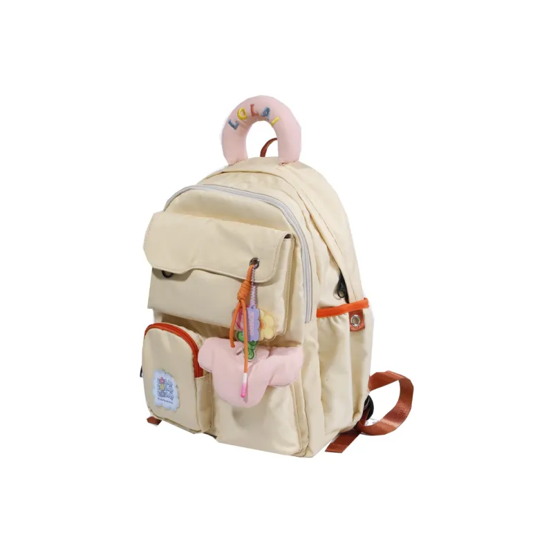 LOLA DESIGN Nylon Backpack Regular Women's Sea Salt White/Cream Yellow/Blue-15