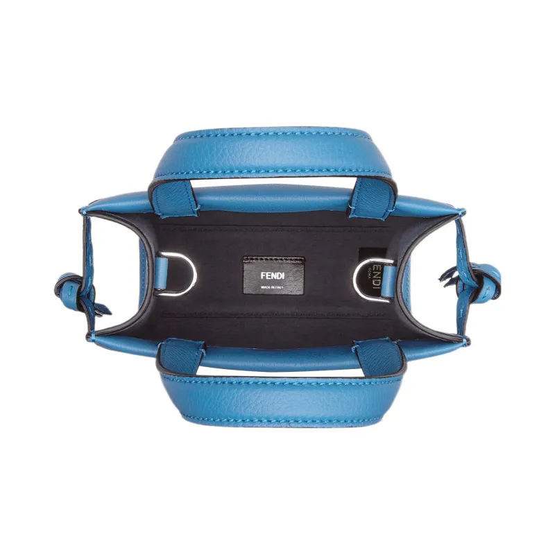 FENDI Cow Leather Shoulder Bag, Crossbody Bag, Handbag Mini Men's Blue-3