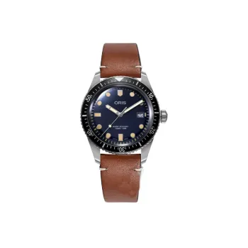 Oris Automatic Mechanical Movement Men's Watches Watch 42mm Blue Dial Steel Case Cowhide Strap