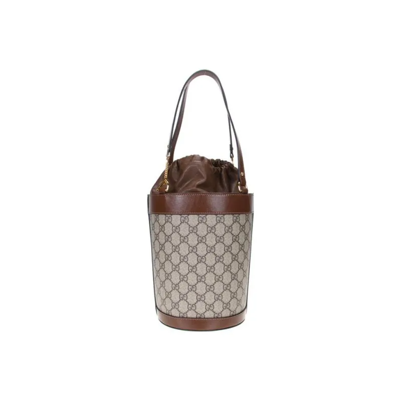 GUCCI Horsebit 1955 Canvas With Calfskin Bucket Bag, Portable Crossbody Bag, Shoulder Bag Women's-3