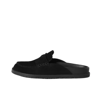 HERMES Go Mule Noir Suede Calkfskin Men's