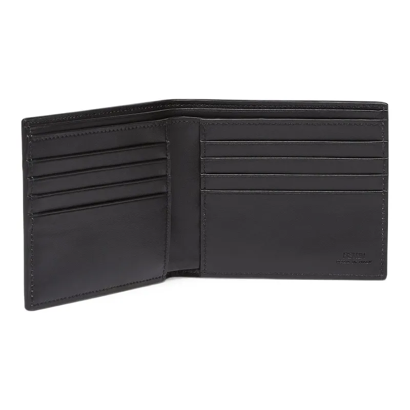FENDI Calfskin Wallet Men's Black-2