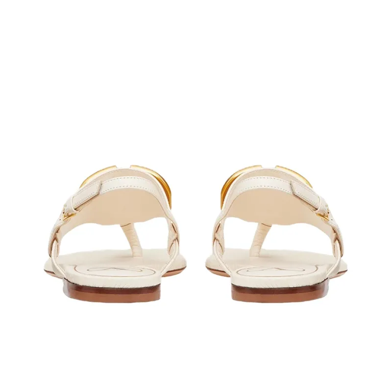 Valentino Garavani VLogo Signature Flat Leather Sandals-4
