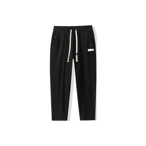 HALEBOSS Casual Pants Men Black