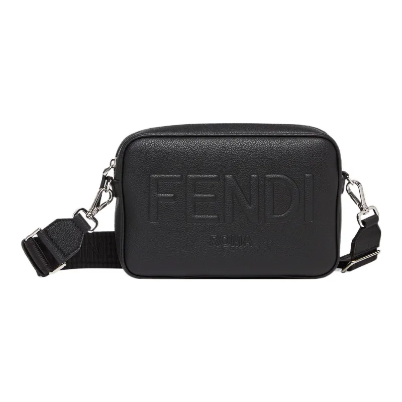 FENDI Cow Leather Camera Bag, Crossbody Bag, Shoulder Bag Men's Black-0