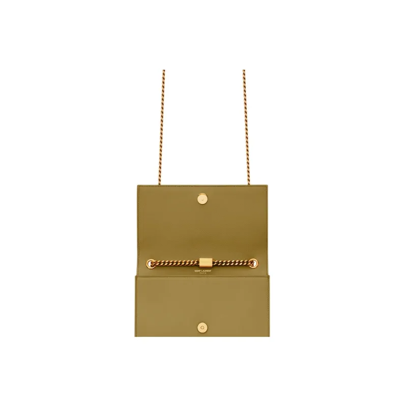 SAINT LAURENT KATE Cow Leather Small Square Bag, Crossbody Bag, Shoulder Bag Women's Light Umber-6