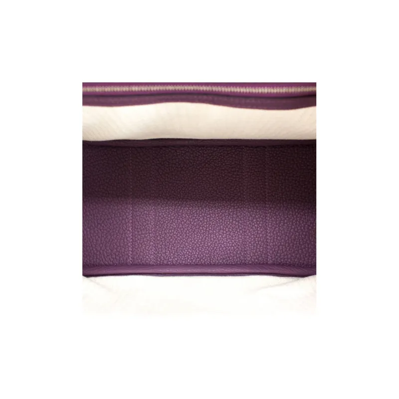 HERMES Garden Party Negonda Calfskin Garden Handbag Regular Women's N5 Cassis Black Currant Color-9