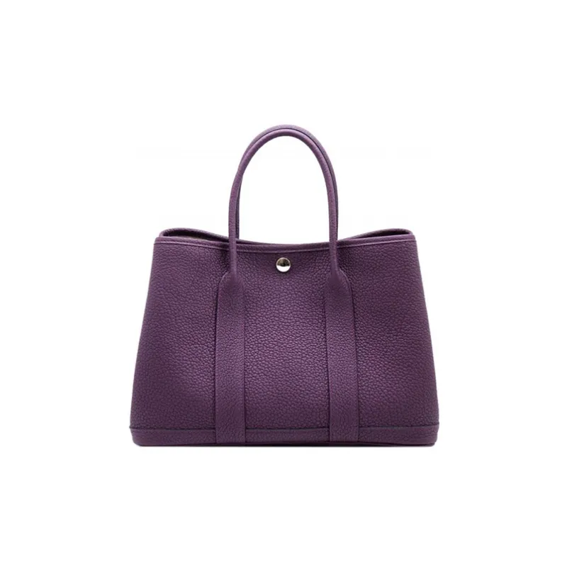 HERMES Garden Party Negonda Calfskin Garden Handbag Regular Women's N5 Cassis Black Currant Color-2