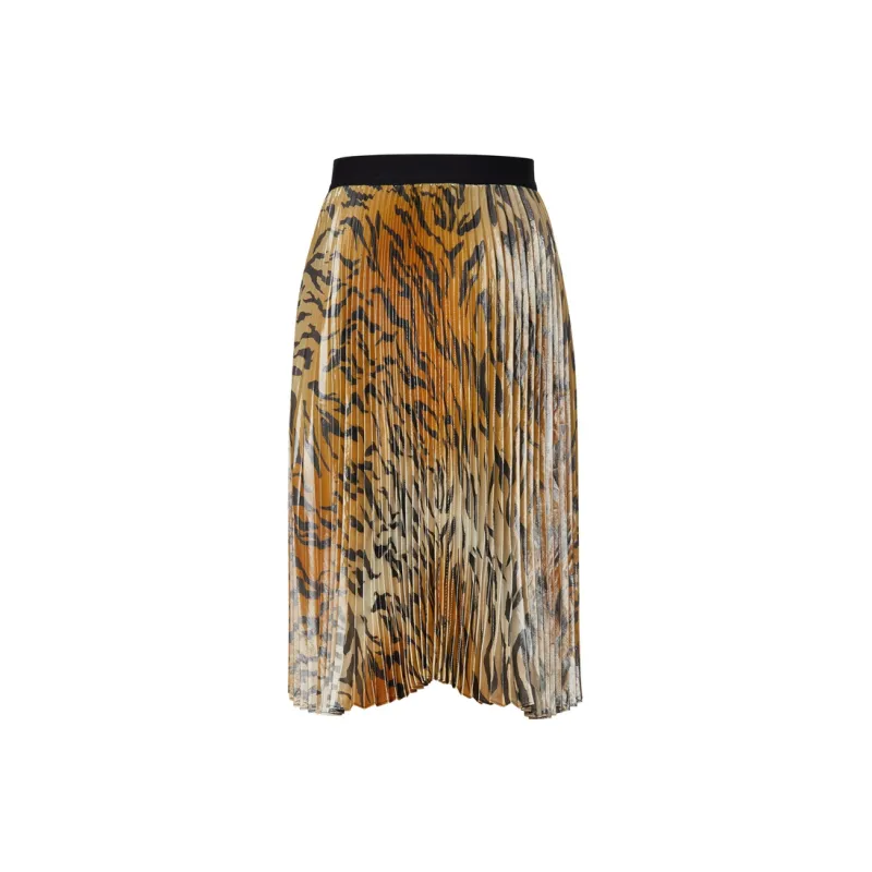 MO&CO Casual Long Skirts Women's Two Tone Tiger Print-1
