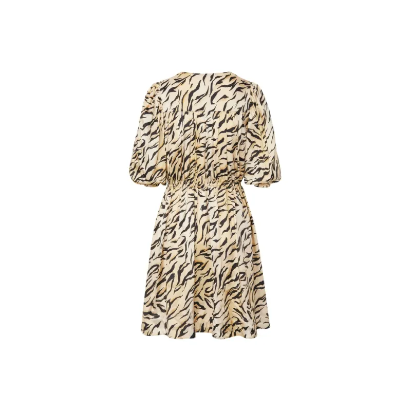 MO&CO Short Sleeved Dresses Women's Two Tone Tiger Print-1