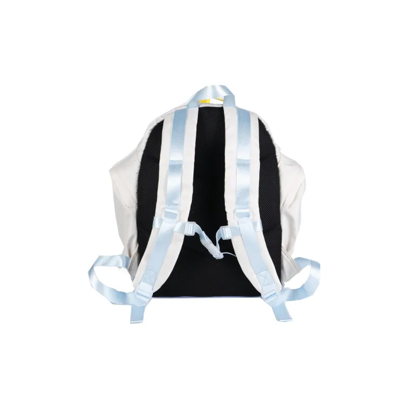 LOLA DESIGN Nylon Fabric Backpack Large Size Women's Milk White/Lemon-3